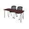 Kee Rectangle Training Table & Chair Set, 72 W, 24 L, 29 H, Wood, Metal, Fabric Top, Mahogany MT7224MHBPCM23BK - alternate 1